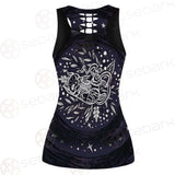 Mystical Cat Skeleton Lies In The Grass SDN-1050 Women Tank Top