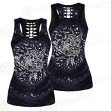 Mystical Cat Skeleton Lies In The Grass SDN-1050 Women Tank Top