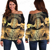 Jumping Silhouette Portrait SDN-1051 Off Shoulder Sweaters