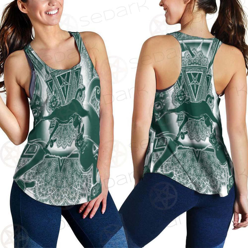 Cat Jumping Seamless Pattern SDN-1052 Women Tank Top