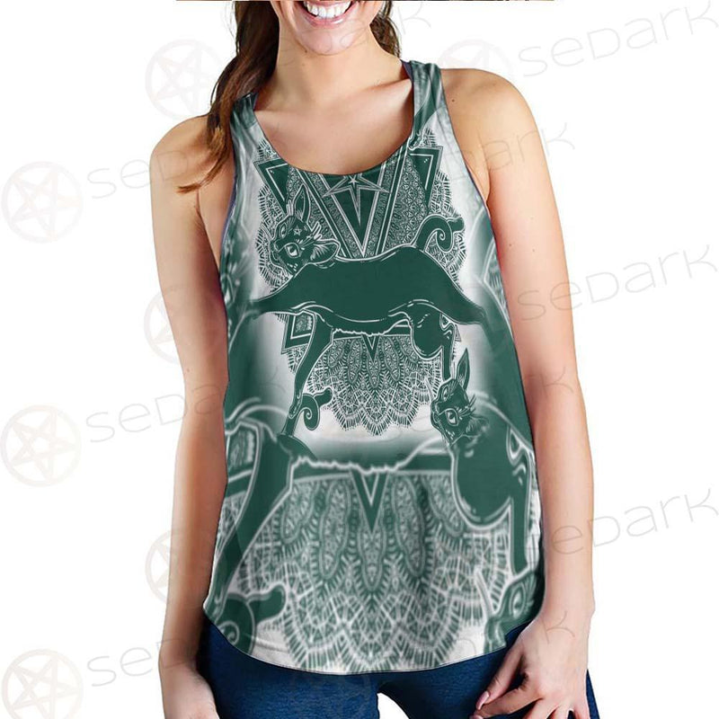Cat Jumping Seamless Pattern SDN-1052 Women Tank Top
