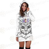 Cat Head Portrait With A Crown SDN-1053 Hoodie Dress