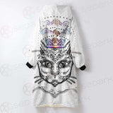 Cat Head Portrait With A Crown SDN-1053 Oversized Sherpa Blanket Hoodie