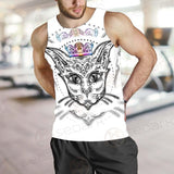 Cat Head Portrait With A Crown SDN-1053 Men Tank-tops