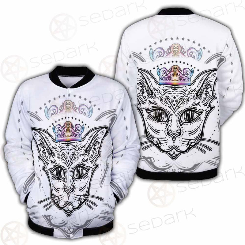 Cat Head Portrait With A Crown SDN-1053 Button Jacket