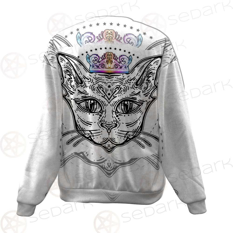 Cat Head Portrait With A Crown SDN-1053 Unisex Sweatshirt