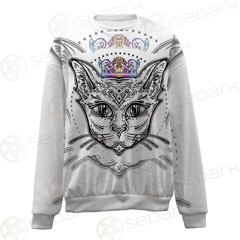 Cat Head Portrait With A Crown SDN-1053 Unisex Sweatshirt