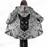 Black Cat Face With Floral Elements. SDN-1054 Cloak