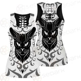 Black Cat Face With Floral Elements. SDN-1054 Women Tank Top