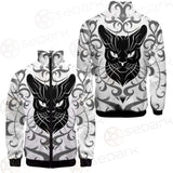 Black Cat Face With Floral Elements. SDN-1054 Jacket