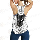 Black Cat Face With Floral Elements. SDN-1054 Women Tank Top