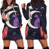 I Am A Moonchild Text SDN-1055 Hoodie Dress