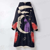 I Am A Moonchild Text SDN-1055 Oversized Sherpa Blanket Hoodie