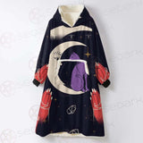 I Am A Moonchild Text SDN-1055 Oversized Sherpa Blanket Hoodie