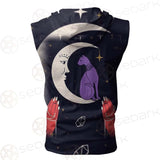 I Am A Moonchild Text SDN-1055 Zip Sleeveless Hoodie