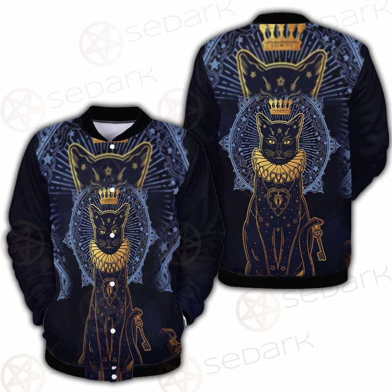 Black Cat Silhouette Portrait SDN-1056 Button Jacket