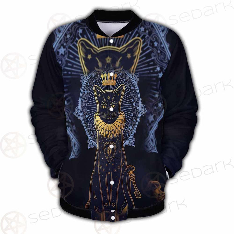Black Cat Silhouette Portrait SDN-1056 Button Jacket