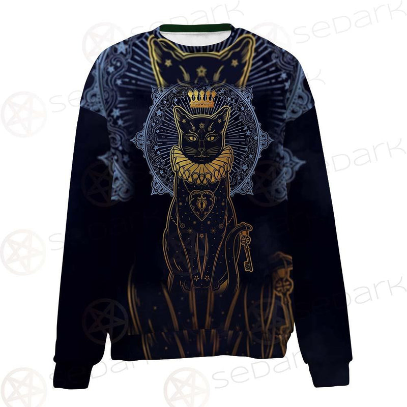 Black Cat Silhouette Portrait SDN-1056 Unisex Sweatshirt