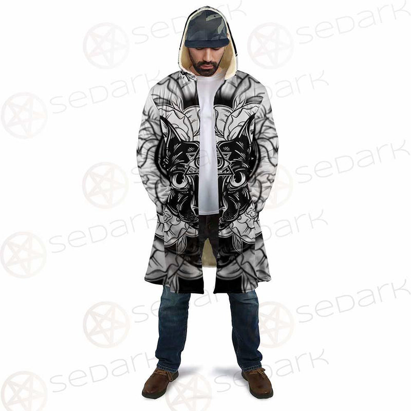 Ustration Of Cat With Flowers SDN-1057 Cloak