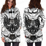 Ustration Of Cat With Flowers SDN-1057 Hoodie Dress