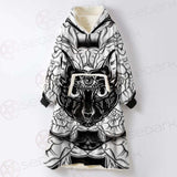 Ustration Of Cat With Flowers SDN-1057 Oversized Sherpa Blanket Hoodie