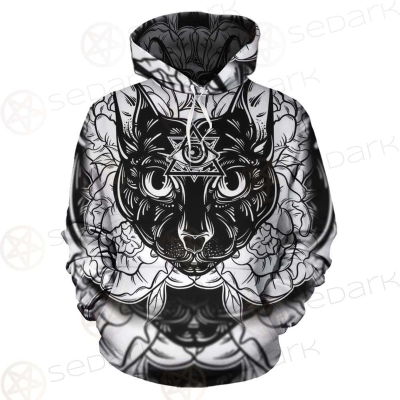 Ustration Of Cat With Flowers SDN-1057 Hoodie & Zip-up Hoodie