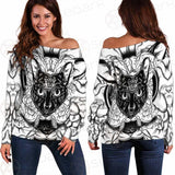 Ustration Of Cat With Flowers SDN-1057 Off Shoulder Sweaters