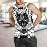 Ustration Of Cat With Flowers SDN-1057 Men Tank-tops