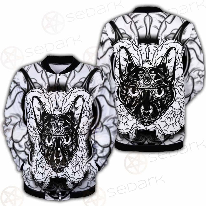 Ustration Of Cat With Flowers SDN-1057 Button Jacket