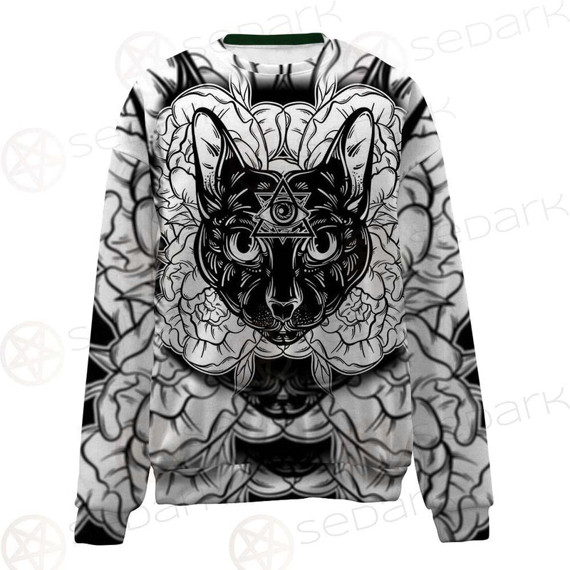 Ustration Of Cat With Flowers SDN-1057 Unisex Sweatshirt