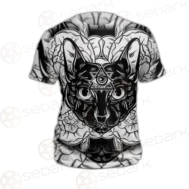 Ustration Of Cat With Flowers SDN-1057 Unisex T-shirt