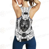 Ustration Of Cat With Flowers SDN-1057 Women Tank Top