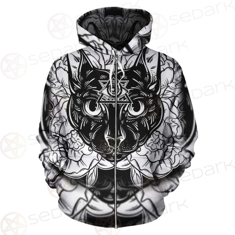 Ustration Of Cat With Flowers SDN-1057 Hoodie & Zip-up Hoodie