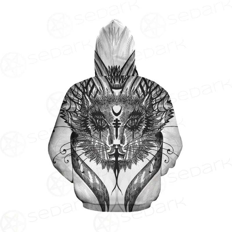 Gothic Cat SDN-1058 Hoodie Allover