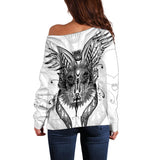 Gothic Cat SDN-1058 Off Shoulder Sweaters