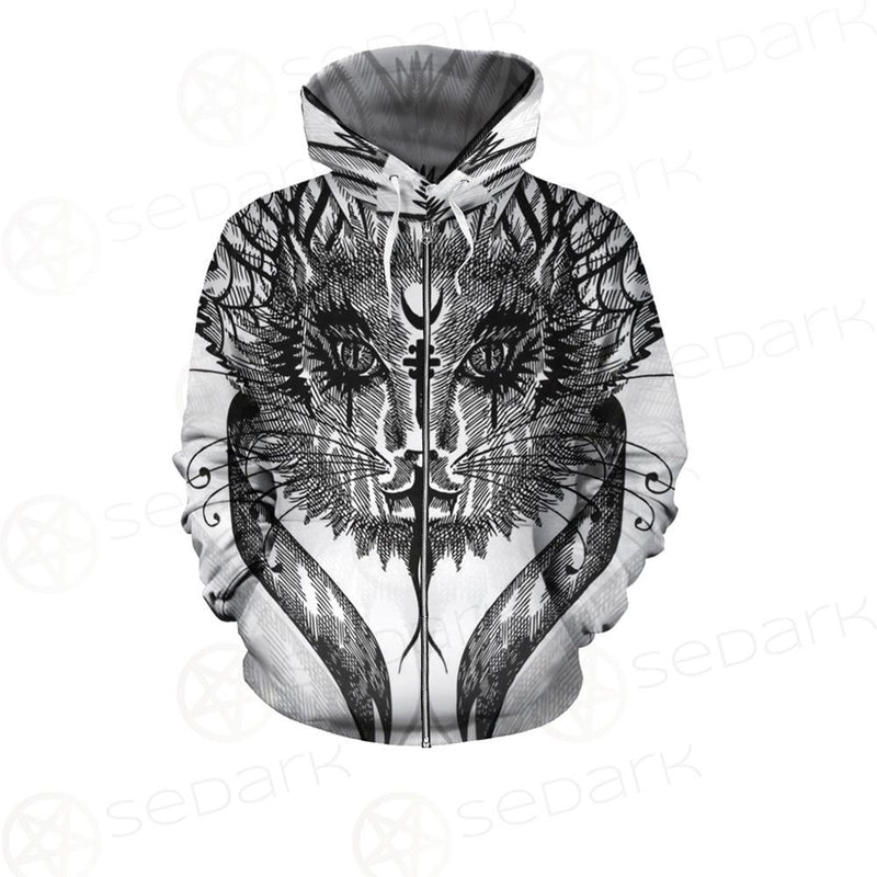 Gothic Cat SDN-1058 Zip-up Hoodies