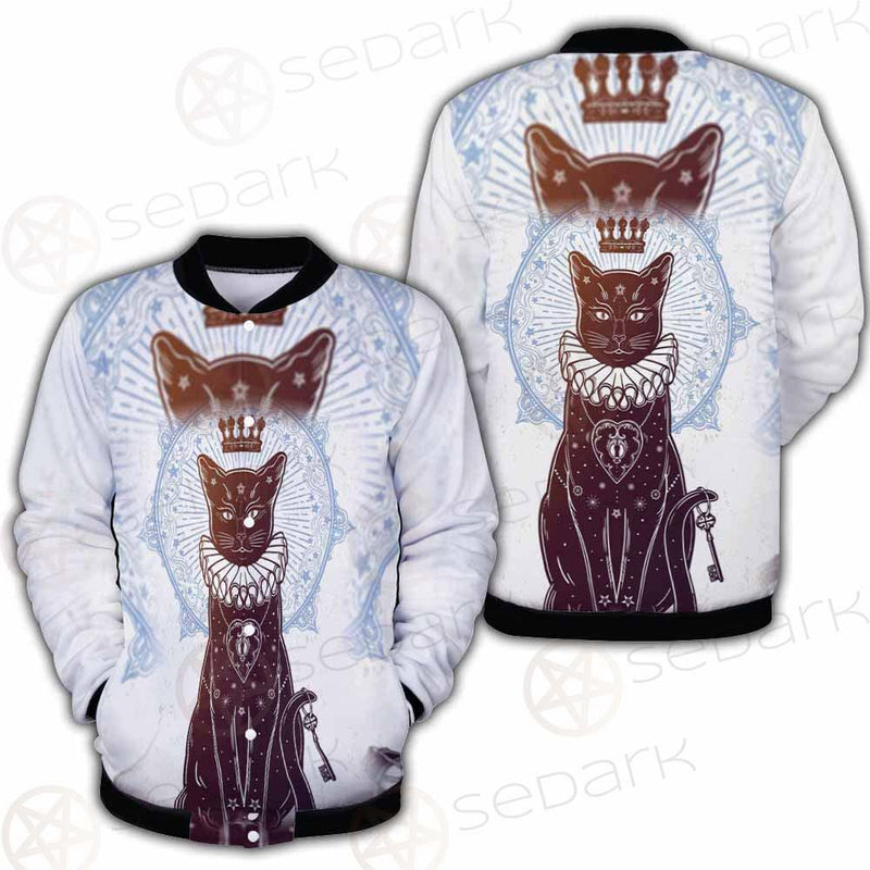 Black Cat Silhouette Portrait SDN-1059 Button Jacket