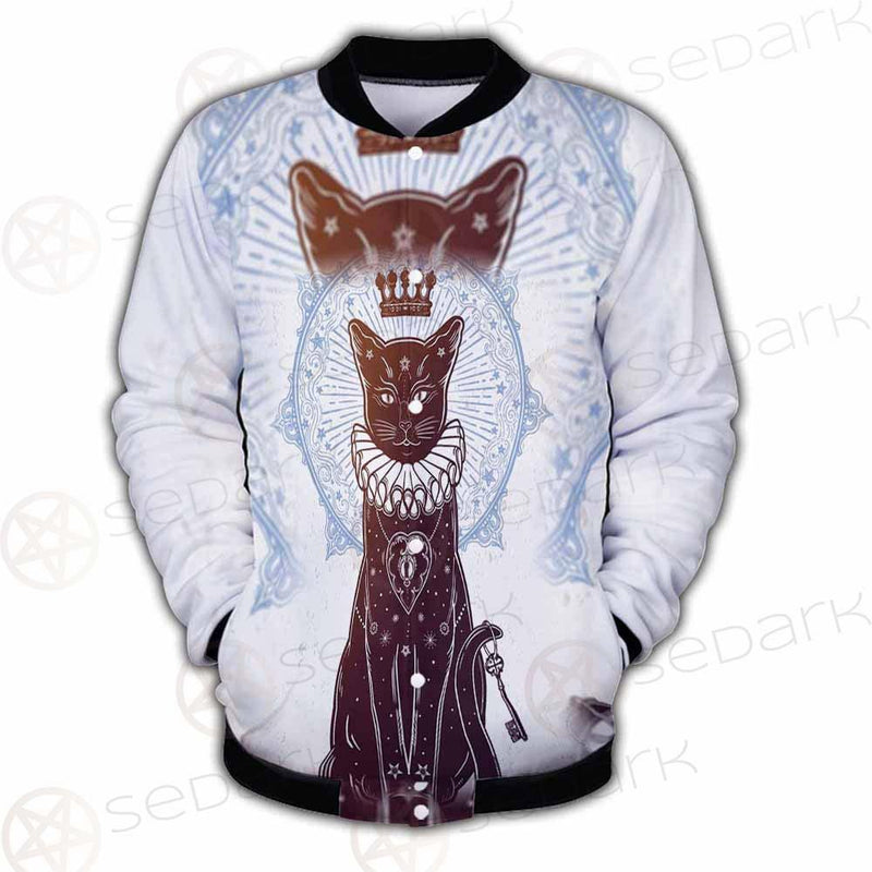 Black Cat Silhouette Portrait SDN-1059 Button Jacket