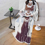 Black Cat Silhouette Portrait SDN-1059 Sleeved Blanket