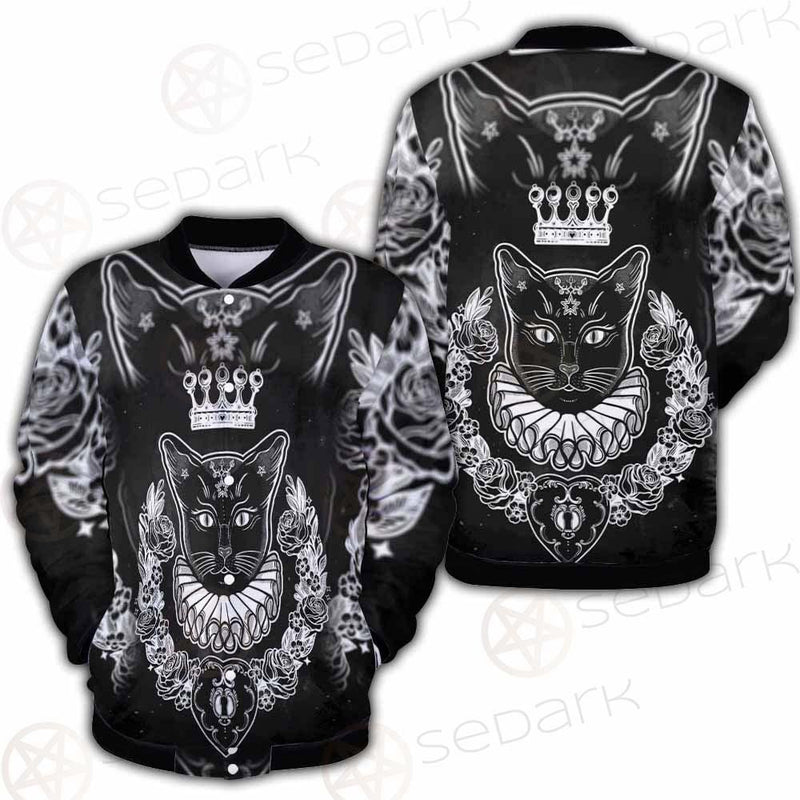 Black Cat Silhouette Portrait SDN-1060 Button Jacket