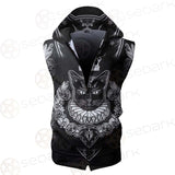 Black Cat Silhouette Portrait SDN-1060 Zip Sleeveless Hoodie