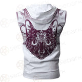 Mystical Elegant Cat SDN-1063 Zip Sleeveless Hoodie