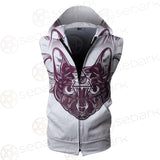 Mystical Elegant Cat SDN-1063 Zip Sleeveless Hoodie