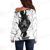 Hand Drawn Illustration Of Cat SDN-1064 Off Shoulder Sweaters