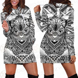 Cat Mystic And Mandala Tattoo SDN-1065 Hoodie Dress