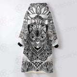 Cat Mystic And Mandala Tattoo SDN-1065 Oversized Sherpa Blanket Hoodie