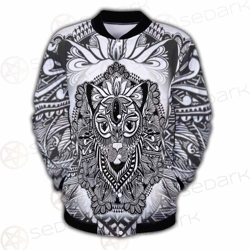 Cat Mystic And Mandala Tattoo SDN-1065 Button Jacket