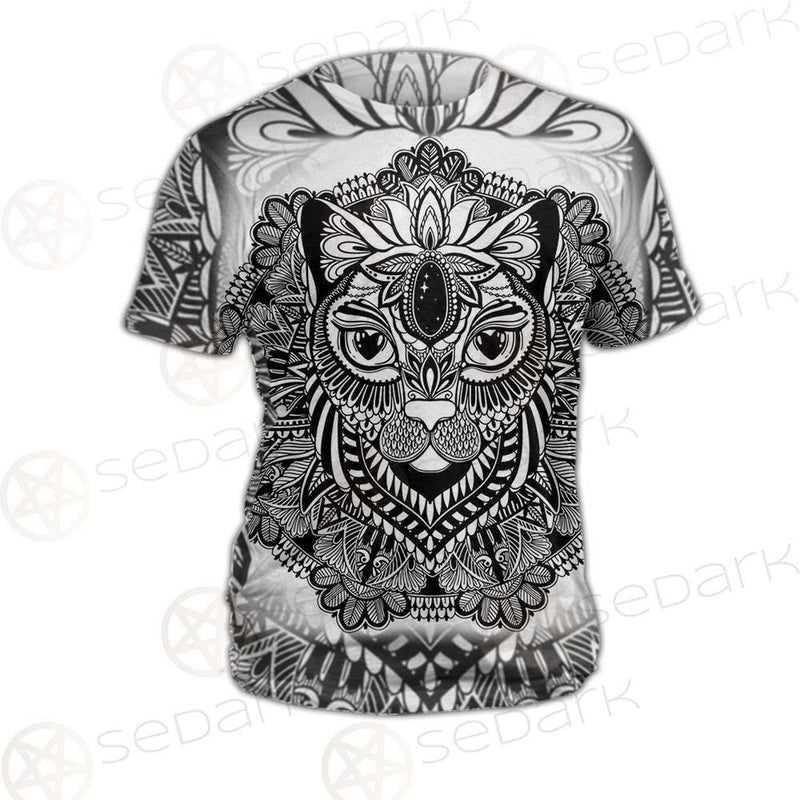 Cat Mystic And Mandala Tattoo SDN-1065 Unisex T-shirt