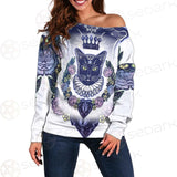 Black Cat Silhouette Portrait SDN-1066 Off Shoulder Sweaters