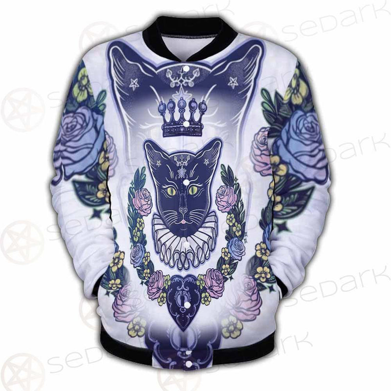 Black Cat Silhouette Portrait SDN-1066 Button Jacket